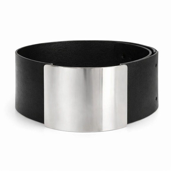 Emporio Armani Women YEWH37 Cuffed‎ Wide Leather Belt Size 38 $895 main image 2